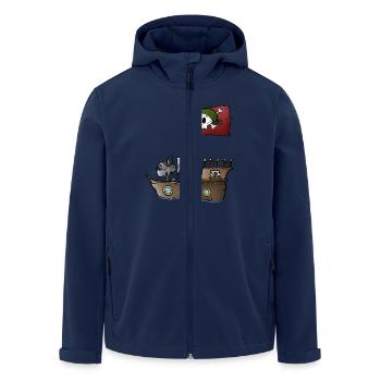 Bateau pirate avec la souris et la taupe - Veste softshell homme en polyester recyclé Stanley/Stella - marine - Devant - AI Model Male 185 light (185cm)