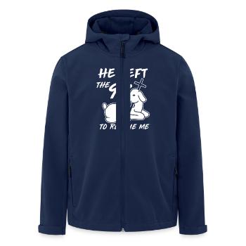 He left the 99 to rescue me - christ lamb - Veste softshell homme en polyester recyclé Stanley/Stella - marine - Devant - AI Model Male 185 light (185cm)