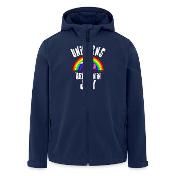 Unicorns born July Floss Geburtstag Juli Einhorn - Men’s Recycled Softshell Jacket by Stanley/Stella - navy - Front - AI Model Male 185 light (185cm)