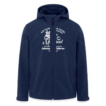 Ich hab kein Motorrad aber meinen Motorradfahrer - Recycelte Männer Softshell-Jacke von Stanley/Stella - Navy - Vorne - AI Model Male 185 light (185cm)