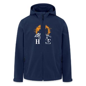 Take a Hike camping hiking wilderness fireplace - Recycelte Männer Softshell-Jacke von Stanley/Stella - Navy - Vorne - AI Model Male 185 light (185cm)