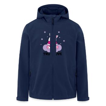 Unicorn True Love - Men’s Recycled Softshell Jacket by Stanley/Stella - navy - Front - AI Model Male 185 light (185cm)