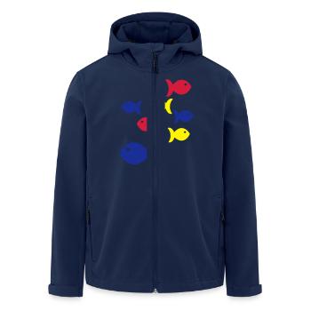 fische - Recycelte Männer Softshell-Jacke von Stanley/Stella - Navy - Vorne - AI Model Male 185 light (185cm)