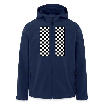 Checkerboard I Pattern Squares black and white - Men’s Recycled Softshell Jacket by Stanley/Stella - navy - Front - AI Model Male 185 light (185cm)
