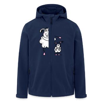 Sheep with lambs - Men’s Recycled Softshell Jacket by Stanley/Stella - navy - Front - AI Model Male 185 light (185cm)