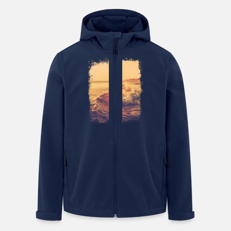 Vague plate au soleil - Veste softshell homme en polyester recyclé Stanley/Stella - marine
