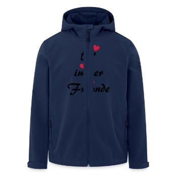 Für immer Freunde mit Herz - Recycelte Männer Softshell-Jacke von Stanley/Stella - Navy - Vorne - AI Model Male 185 light (185cm)