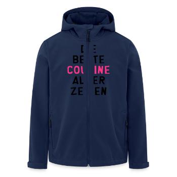 Cousin / Cousine / Vetter / Bruder / Tante / Onkel - Recycelte Männer Softshell-Jacke von Stanley/Stella - Navy - Vorne - AI Model Male 185 light (185cm)