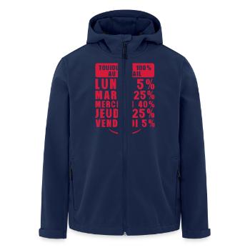 toujours 100 travail lundi mardi - Veste softshell homme en polyester recyclé Stanley/Stella - marine - Devant - AI Model Male 185 light (185cm)