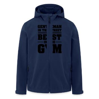 Gentleman In The Street - Beast In The Gym - Men’s Recycled Softshell Jacket by Stanley/Stella - navy - Front - AI Model Male 185 light (185cm)