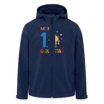Mein erster Geburtstag - Recycelte Männer Softshell-Jacke von Stanley/Stella - Navy - Vorne - AI Model Male 185 light (185cm)