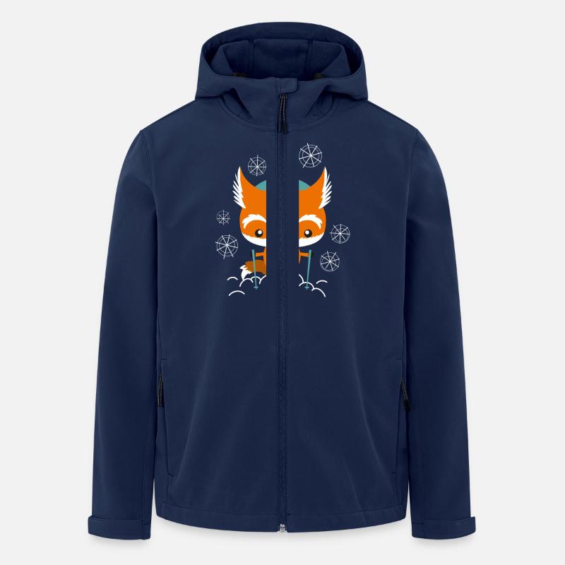 Fuchs fährt Ski - Recycelte Männer Softshell-Jacke von Stanley/Stella - Navy