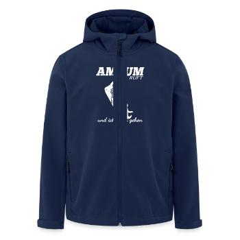 Amrum ruft und ich muss gehen - Recycelte Männer Softshell-Jacke von Stanley/Stella - Navy - Vorne - AI Model Male 185 light (185cm)