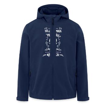 Hell and the devil leaves his throne - Men’s Recycled Softshell Jacket by Stanley/Stella - navy - Front - AI Model Male 185 light (185cm)