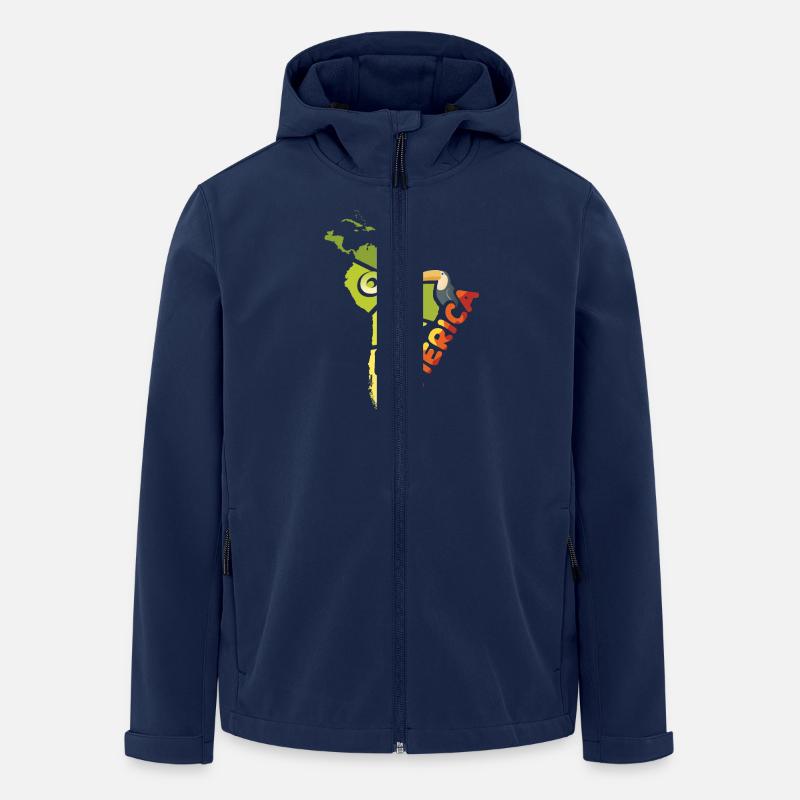 südamerika - Recycelte Männer Softshell-Jacke von Stanley/Stella - Navy