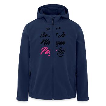 sie sagt ja wir party - Recycelte Männer Softshell-Jacke von Stanley/Stella - Navy - Vorne - AI Model Male 185 light (185cm)