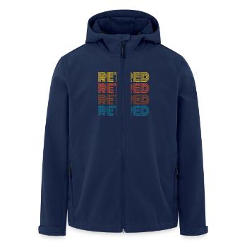 Retirement Pension Retiree Retro Style - Men’s Recycled Softshell Jacket by Stanley/Stella - navy - Front - AI Model Male 185 light (185cm)