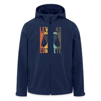 40th Birthday Retro Gamer Level 40 Complete - Men’s Recycled Softshell Jacket by Stanley/Stella - navy - Front - AI Model Male 185 light (185cm)