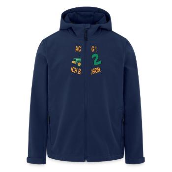 2 Geburtstag Kinder Traktor Achtung ich bin 2 - Recycelte Männer Softshell-Jacke von Stanley/Stella - Navy - Vorne - AI Model Male 185 light (185cm)