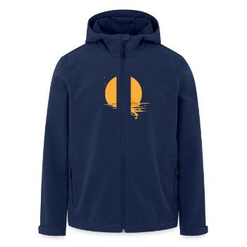 Stand up paddle SUP coucher de soleil - Veste softshell homme en polyester recyclé Stanley/Stella - marine - Devant - AI Model Male 185 light (185cm)