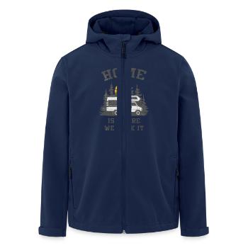 Camper Camping Motorhome - Men’s Recycled Softshell Jacket by Stanley/Stella - navy - Front - AI Model Male 185 light (185cm)