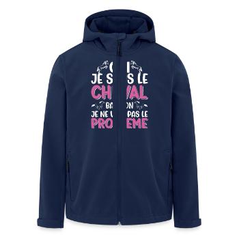Oui je sens le cheval pas le problème - Veste softshell homme en polyester recyclé Stanley/Stella - marine - Devant - AI Model Male 185 light (185cm)