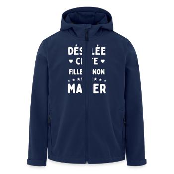 Désolée cette fille canon va se marier - Veste softshell homme en polyester recyclé Stanley/Stella - marine - Devant - AI Model Male 185 light (185cm)