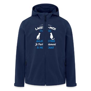 Aujourd'hui je parle seulement à mon chat - Veste softshell homme en polyester recyclé Stanley/Stella - marine - Devant - AI Model Male 185 light (185cm)