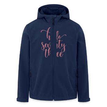 Bonjour soixante-treize mignon anniversaire de 73 ans - Veste softshell homme en polyester recyclé Stanley/Stella - marine - Devant - AI Model Male 185 light (185cm)