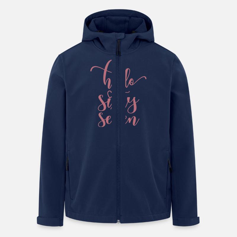 Hej Sixty Seven Sød 67 år gammel fødselsdag - Stanley/Stella herre softshelljakke i genanvendt polyester - marineblå