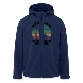 Retired 2023 Retirement Gift For Men & Women Funny - Men’s Recycled Softshell Jacket by Stanley/Stella - navy - Front - AI Model Male 185 light (185cm)