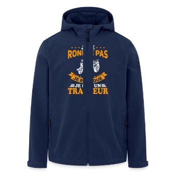 Je ne Ronfle pas je rêve que je suis un Tracteur - Veste softshell homme en polyester recyclé Stanley/Stella - marine - Devant - AI Model Male 185 light (185cm)