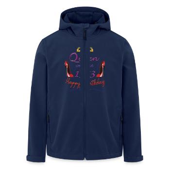 Eine Königin wurde 1973 geboren - 50 Jahre alter Geburtstag - Recycelte Männer Softshell-Jacke von Stanley/Stella - Navy - Vorne - AI Model Male 185 light (185cm)