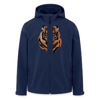Tiger Gesicht Wild Life Kreatur Tier Tiger Lover - Recycelte Männer Softshell-Jacke von Stanley/Stella - Navy - Vorne - AI Model Male 185 light (185cm)