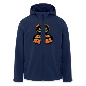 Scary Pumpkin Face Trick or Treat Halloween Outfit - Men’s Recycled Softshell Jacket by Stanley/Stella - navy - Front - AI Model Male 185 light (185cm)