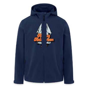 Joyeux Halloween - Spooky Dog Ghost Trick or Treat - Veste softshell homme en polyester recyclé Stanley/Stella - marine - Devant - AI Model Male 185 light (185cm)