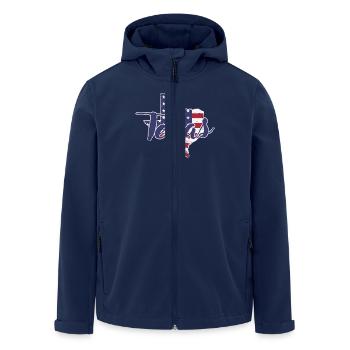 Texas in America Flag Outline Map State - Men’s Recycled Softshell Jacket by Stanley/Stella - navy - Front - AI Model Male 185 light (185cm)