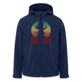 Spaß Scary Werwolf Retro Halloween Süßes oder Saures - Recycelte Männer Softshell-Jacke von Stanley/Stella - Navy - Vorne - AI Model Male 185 light (185cm)