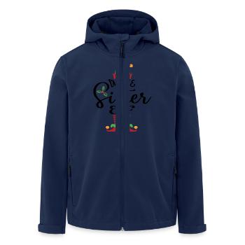 Sister Elf Cute Funny Matching Christmas Costume - Men’s Recycled Softshell Jacket by Stanley/Stella - navy - Front - AI Model Male 185 light (185cm)