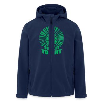 Weihnachtsbaum zu beleuchtet, um lustiges Weihnachtsgeschenk zu beenden - Recycelte Männer Softshell-Jacke von Stanley/Stella - Navy - Vorne - AI Model Male 185 light (185cm)