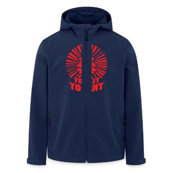 Weihnachtsbaum zu beleuchtet, um lustiges Weihnachtsgeschenk zu beenden - Recycelte Männer Softshell-Jacke von Stanley/Stella - Navy - Vorne - AI Model Male 185 light (185cm)