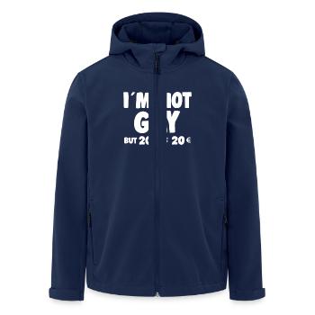 Im Not Gay But 20 € Is 20 € - Ironie Spruch - Recycelte Männer Softshell-Jacke von Stanley/Stella - Navy - Vorne - AI Model Male 185 light (185cm)