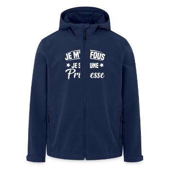 je m'en fou je suis une princesse - Veste softshell homme en polyester recyclé Stanley/Stella - marine - Devant - AI Model Male 185 light (185cm)
