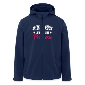 je m'en fou je suis une princesse - Veste softshell homme en polyester recyclé Stanley/Stella - marine - Devant - AI Model Male 185 light (185cm)