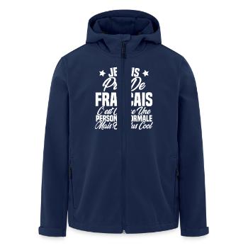 Je suis prof de français Cadeau Prof - Veste softshell homme en polyester recyclé Stanley/Stella - marine - Devant - AI Model Male 185 light (185cm)