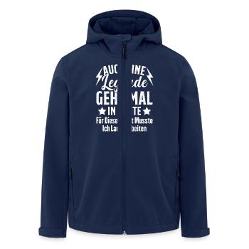 A Legend Retires Funny Pensioner - Men’s Recycled Softshell Jacket by Stanley/Stella - navy - Front - AI Model Male 185 light (185cm)