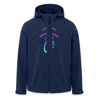 Rennrad Liebe meinen Mann! Perspektive Rosa-Türkis - Recycelte Männer Softshell-Jacke von Stanley/Stella - Navy - Vorne - AI Model Male 185 light (185cm)