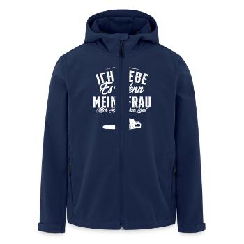 I love it when my wife lumberjacks - Men’s Recycled Softshell Jacket by Stanley/Stella - navy - Front - AI Model Male 185 light (185cm)