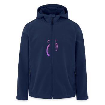 Rennrad-Motiv 3D Selbstgestalten Violett-Rosa - Recycelte Männer Softshell-Jacke von Stanley/Stella - Navy - Vorne - AI Model Male 185 light (185cm)