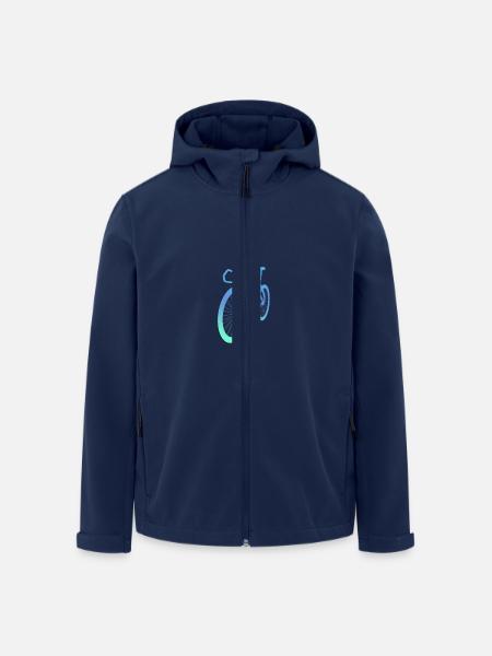Rennrad-Motiv 3D SelbstgestaltenTürkis-Blau - Recycelte Männer Softshell-Jacke von Stanley/Stella - Navy